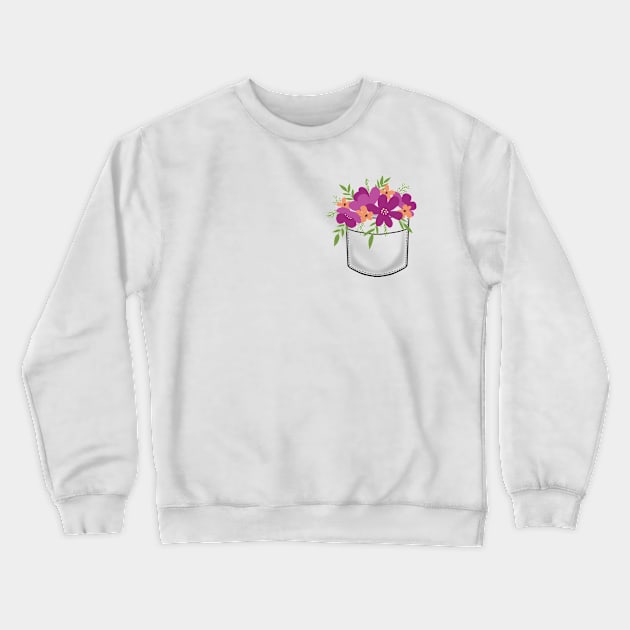 Pocket Bouquet to go for Purple Flower Lovers Crewneck Sweatshirt by B*Shoppe